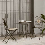 Bistro Chairs Foldable 2 pcs Terracotta and White Ceramic 4003407