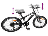 Mountain Bike 20 Inches 6-Speed for 5-8 Years Old Black 42009744