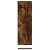 Bathroom Cabinet Smoked Oak 30x30x100 cm Engineered Wood 831569