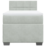 Box Spring Bed with Mattress Light Grey 90x190 cm Velvet 3286198