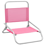 Folding Beach Chairs 2 pcs Pink Fabric 310372