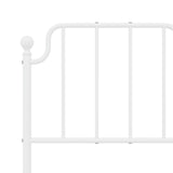 ZNTS Metal Bed Frame with Headboard and Footboard White 120x190 cm Small Double 373951