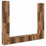 Wall Mounted TV cabinets 6 pcs Old Wood Engineered Wood 3328987