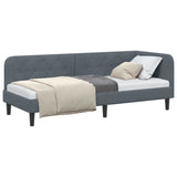 Corner Bed Frame with Headboard Dark Grey 80 x 200 cm Velvet 42016587