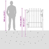 Fence Gate HORST 100 x 125 cm Metal Black Lockable 42034045