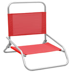 Folding Beach Chairs 2 pcs Red Fabric 310367