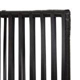 Room Divider 5 Panels Black Poly Rattan 365396