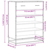 ZNTS Shoe Cabinet Brown Oak 75x38x97.5 cm Engineered Wood and Metal 3300879