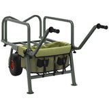 Fishing Trolley Green with 2 Wheels Powder-coated Steel 94870