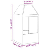 Fire Pit Black 50 x 50 x 100 cm Steel 858988