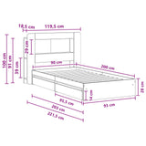 Bed Frame with Storage Smoked Oak 90 x 200 cm Engineered Wood 3433639