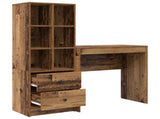 Desk with Drawer with Shelf with Storage 2 pcs Old Wood 3337319