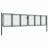 144414 Garden Gate Steel 400x75 cm Green