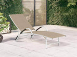Sun Lounger Cream Aluminium Extra High Adjustable Armrests 310522