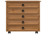 Rolling Cabinet with Drawers CORONA Honey Brown 42040533