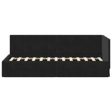 Corner Bed Frame with Headboard Black 80 x 200 cm Velvet 42016292