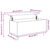 Coffee Table White 90x44.5x45 cm Engineered Wood 830972