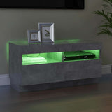 TV Cabinet with LED Lights Concrete Grey 80x35x40 cm 804449