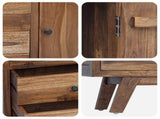 Sideboard Natural 100 x 30 x 68 cm Solid Teak Wood 42017956