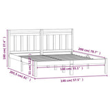 Bed Frame White Solid pine wood 140x200 cm Classic/Traditional 3100590