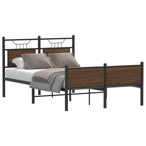 Bed Frame without Mattress Brown Oak 120x200 cm Engineered Wood 4107032