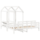Day Bed and Bench Set with Roof without Mattress White 80x200 cm 3282309