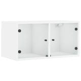 Wall Cabinets with Glass Doors 2 pcs White 68.5x37x35 cm 836498