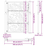 Garden Gate Black 100x125 cm Steel Wave Design 4100970