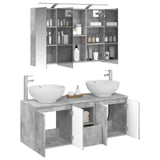 Bathroom Cabinet Set 4 pcs Concrete Grey Engineered Wood 3406498