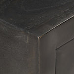 ZNTS Bedside Cabinet Black and Gold 40x30x50 cm Solid Mango Wood 286517