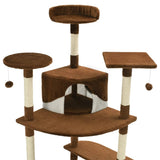 Cat Tree with Sisal Scratching Posts 203 cm Brown and White 170528