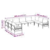 Garden Sofa Set Anthracite Steel 3379014