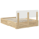 Bed Frame with Drawer Sonoma Oak 150 x 200 cm Engineered Wood 3412359