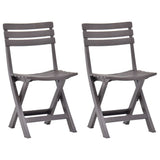 Garden Chair Set of 2 Mocha Plastic Standard Foldable 48788