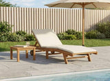 Sun Lounger Brown and Cream Polyester 42032684