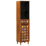 Bathroom Furniture Set with Shelf 3 pcs Walnut Solid Mango Wood 3310091