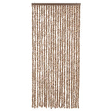 Fly Curtain Beige and Dark Brown 90x220 cm Chenille 377321