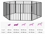 Dog Gate 6 pcs Black 100 x 100 cm Galvanised Steel 891991