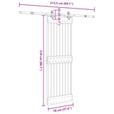 Sliding Door NARVIK Natural and Black 70 x 210 cm 3445281
