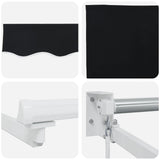 Manual Retractable Awning with LEDs Black and White 3 x 2.5 m 3419258