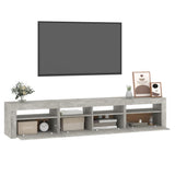 TV Cabinet with LED Lights Concrete Grey 210x35x40 cm 3152733