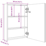 ZNTS LED Bathroom Mirror Cabinet Oak 50x13x70 cm 326492