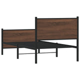 Metal Bed Frame without Mattress Brown Oak 90x200 cm 4007776