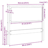 Headboard Other Brown 90 cm Solid pine wood 878975