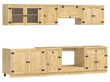 Cabinet with Drawer SKI 8 pcs Honey Brown Solid Pine Wood 3392651