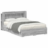 Bed Frame with Storage Grey Sonoma 140 x 200 cm Engineered Wood 3433873