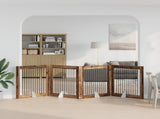 Foldable Dog Gate with Stands 4 pcs Old Wood 401 cm 892035