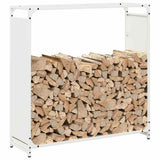 Firewood Rack White 90x28x90 cm Cold-rolled steel 864216