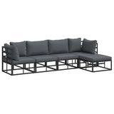 Garden Sofa Set with Cushion 5 pcs Black Aluminium 3378862