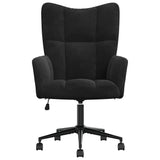 Relaxing Chair with Wheels Black Velvet 42022461